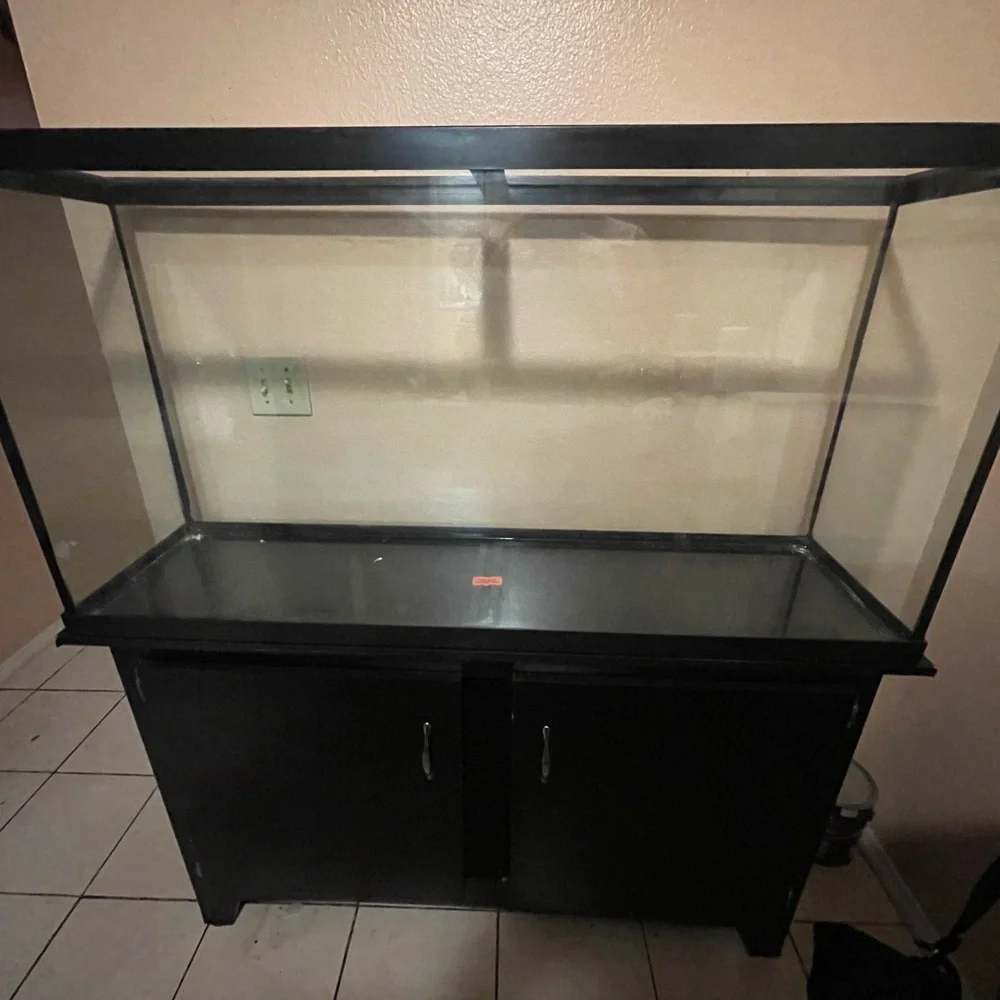 Fish Tank /Color: Black/ Size: 60 Gallon/Measurement/48.5” W x 12.75” D x 25” H.